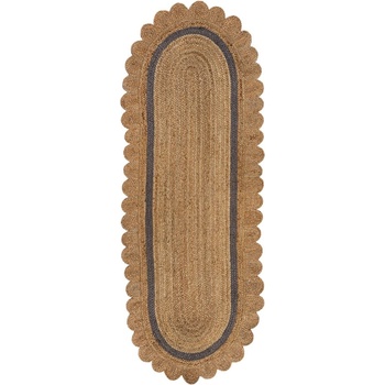 Flair Rugs Ръчно изработена ютена пътека в сив и естествен цвят 80x230 cm Grace Grey - Flair Rugs (503119377878)