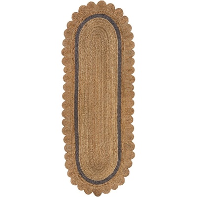 Flair Rugs Ръчно изработена ютена пътека в сив и естествен цвят 80x230 cm Grace Grey - Flair Rugs (503119377878)