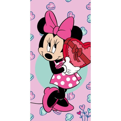 Vesna Dětská osuška MINNIE HEART PINK 70 x 140 cm