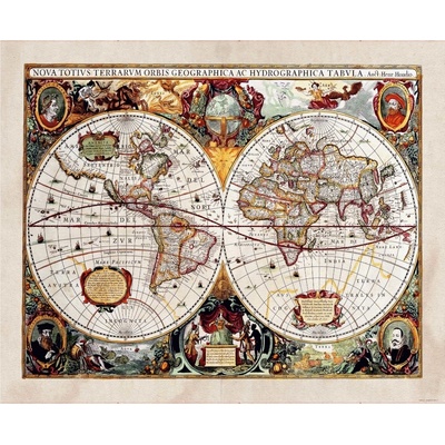 AG Design FTNXXL-0351 vliesová fototapeta Old Map rozměry 360 x 270 cm