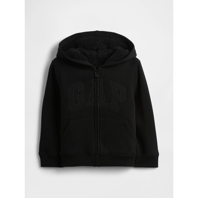 Gap Baby zateplená mikina Logo Sherpa Černá
