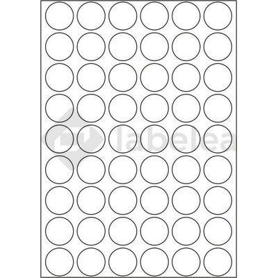 Labelea Samolepiace etikety kruh 30x30 mm biele papierové, odlepiteľné, na hárku A4, pre laserovú a atramentovú tlač, Farba etikiet Biela, Počet hárkov v balení 100 EPN999030W054S