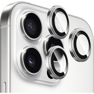 Blueo Калъф за iPhone 16 Pro / iPhone 16 Pro Max - оригинално стъкло от сапфирен кристал - сребрист титан