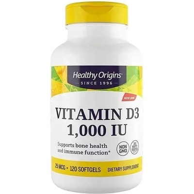 Healthy Origins Vitamin D3, 1000 IU, 120 капсули, Healthy Origins (15388 HO)