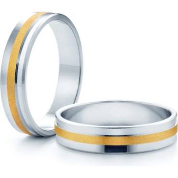 Image 1 of SAVICKI Сватбени халки: двуцветно злато, вдлъбнати. 5 мм