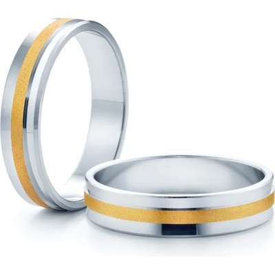 SAVICKI Сватбени халки: двуцветно злато, вдлъбнати. 5 мм