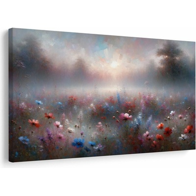 Obraz mlhavá louka s květinami - 60x40