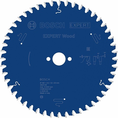 BOSCH Pílový kotúč Expert for Wood; 180 x 20 x 2,6 mm, 48 2608644031