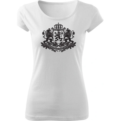 DRAGOWA дамска тениска с къс ръкав Герб на България, бяла (37409)