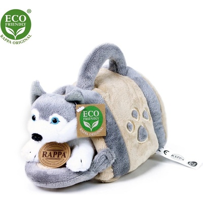 Eco-Friendly Rappa pes Husky s přepravkou 13 cm