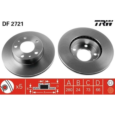 Brzdový kotúč TRW DF2721