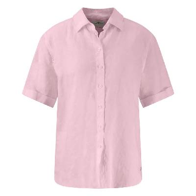 Linen Mix short sleeve blouse - Pink (Fresh Rose)