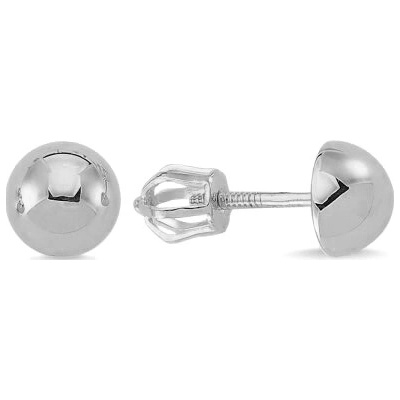 Lillian Vassago hladké a lesklé zlaté náušnice v tvare polguľôčky LLV66-GER159B8 biela