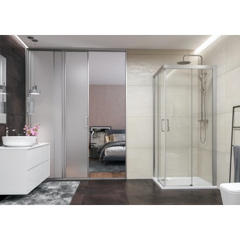 Aquatek DYNAMIC A4 80cm Sprchová zástěna čtvercová, chrom satin