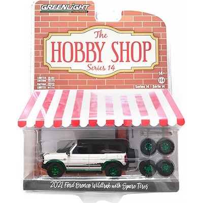 Bronco Ford Wildtrak 2021 The Hobby Shop Ford Wildtrak 2021 + Spare Tires green The Hobby Shop kovový model 1:64