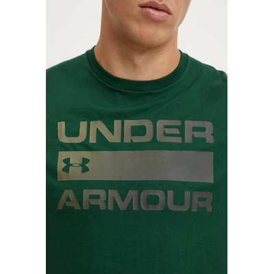 Тениска за трениране Under Armour Team Issue Wordmark в зелено с принт 1329582 (1329582)