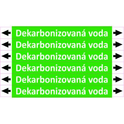 Grafiko | Dekarbonizovaná voda - dle ISO 20560 - Materiál Samolepící PVC folie, Rozměr aršík 6 ks 52x400 mm