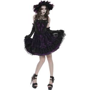 Devil fashion дамска корсетна рокля DEVIL FASHION - Marquise Malvina - черно/лилаво - SKT256