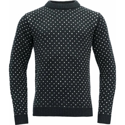 Devold vlněný svetr Sorisen Wool Sweater Ink / Offwhite