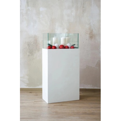 Dekoračný svietnik / stĺp CANDELA XL, vláknocement, výška 100 cm, biely matlo