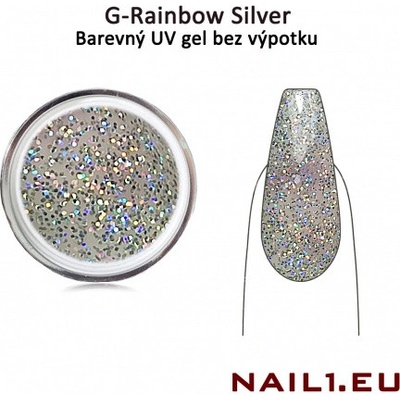 Nail1 g Rainbow Silver Glitrový UV/LED CCFL 5 ml