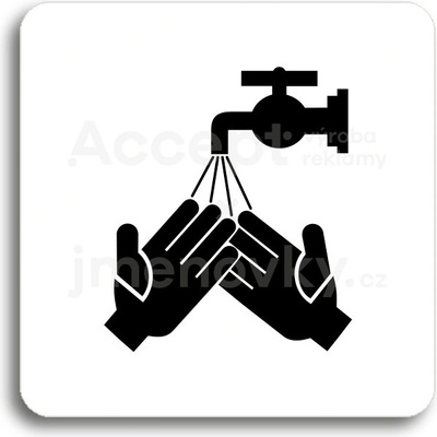 ACCEPT Piktogram umyjte si ruce - bílá tabulka - černý tisk bez rámečku