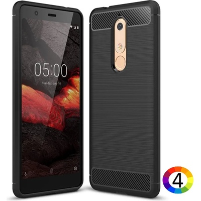 Nokia 5.1 Удароустойчив Carbon Fiber Калъф и Протектор