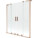 Mexen Velar L Дуо параван за вана, плъзгащ се, двукрилен, 160 x 150 см, прозрачен, четкана мед - 896-160-003-02-65 (896-160-003-02-65)