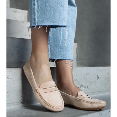 Gemre Beige eco-suede loafers Cellarengo krémová