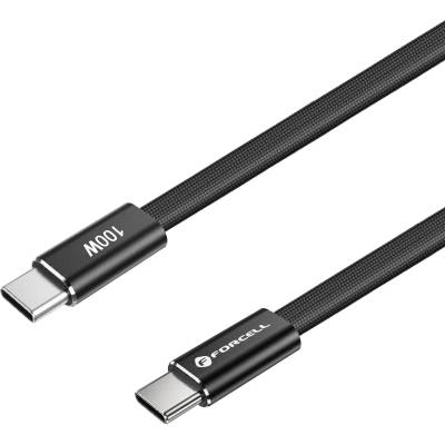 Forcell Кабел Forcell - F-Energy, USB-C/USB-C, 100W, 5A, 1.2 m, черен (5903396451041)