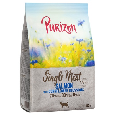 Purizon 400г Single Meat Purizon, суха храна за котки - сьомга с метличина