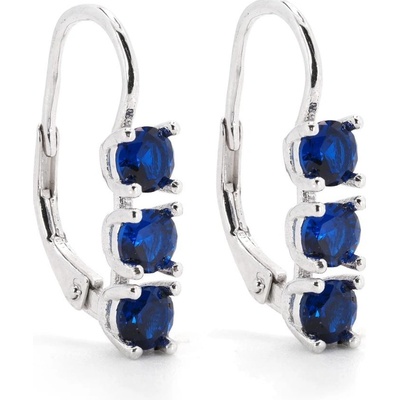 Rafity stříbrné náušnice se safírem E0091KL-08