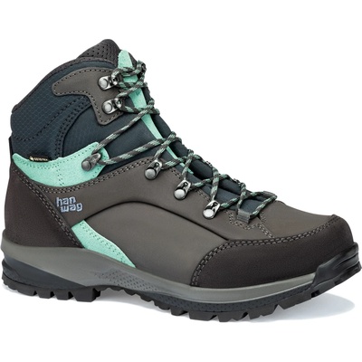 Hanwag Дамски туристически обувки Hanwag Women's Banks StraightFit Extra GTX Walking boots - Asphalt / Mint - размер 5, 5 (UK) (119-0385-0215)