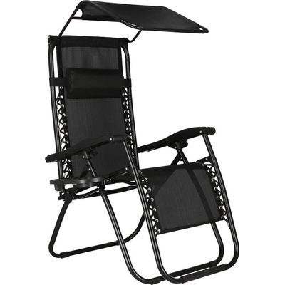 Zahradní polohovací křeslo SPRINGOS ZERO GRAVITY černé