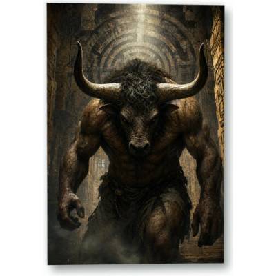 Plakát – Rohatá bytost v temném koridoru Bez rámu Ano Bez rámu 90 × 135 cm