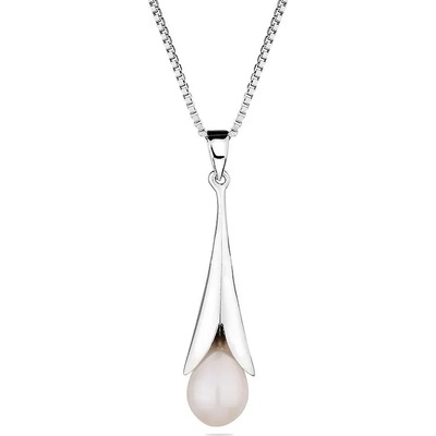 Swan Сребърно колие със сладководна бяла перла IEP0342W Swan