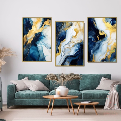 Decono Картини Тъмносин Мрамор