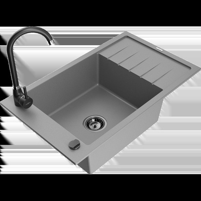 Elias гранитна кухненска мивка с 1 камера с отцеждач и кухненски (6511-71-670200-70-B)