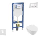 Geberit Duofix - Комплект от предстена инсталация, тоалетна чиния и седалка Villeroy Boch, бутони Sigma20, DirectFlush, SoftClose, CeramicPlus, бяло/хром SANI11CK3105 (SANI11CK3105)