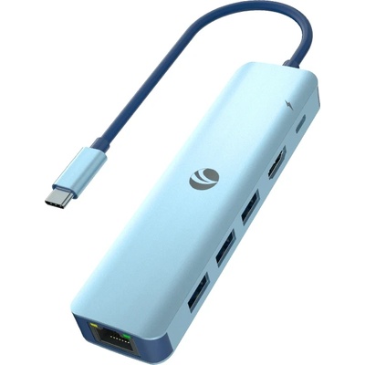 VCOM докинг станция Docking Station Type-C 6-in-1 - CUE55 - PD3.0 100W, LAN 1000Mbps, HDMI, USB3.0 x 3, SD, TF (4895182218574)