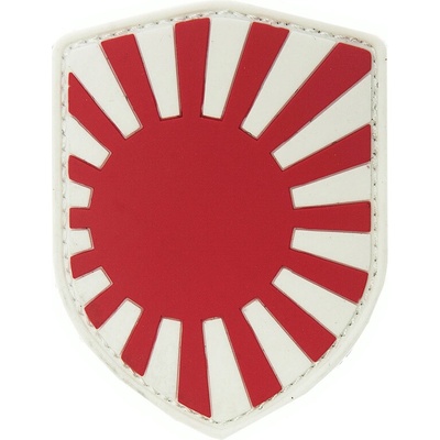 Gumová nášivka 101 Inc vlajka štít Japonsko vojnová - biela-červená