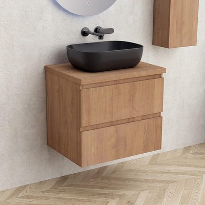 Inter Ceramic Конзолен PVC шкаф за баня BG 6039-60 + 6046-31, с дървесен плот Inter Ceramic, 45х50х59см (BG 6039-60 + 6046-31)
