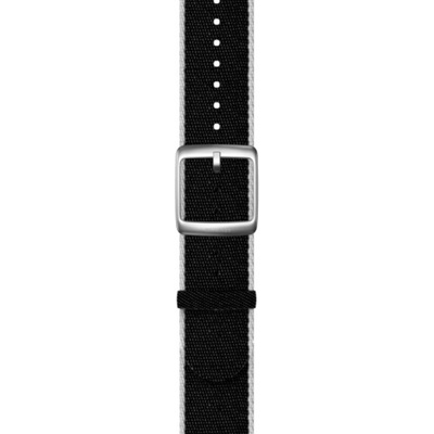 Withings Каишка Withings - Polyethylene, Silver buckle, 20mm, черна/бяла (3700546706578)