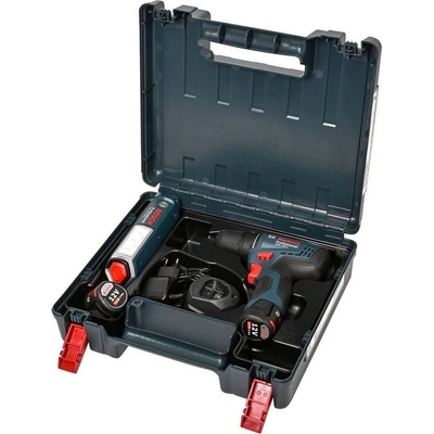 Set Bosch GSR 120-Li + GLI 12V-300, skrutkovac + svetlo, 2x2.0Ah