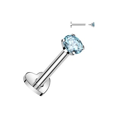 Šperky4U piercing do brady titan tyrkysový kámen TIT1313Q-1208