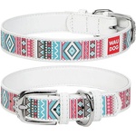 COLLAR Кожен нашийник WAUDOG Ethno - бял 2, 5 см x 38 - 49 см