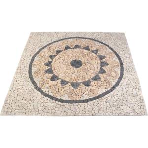vidaXL Мозайка с шарка на слънчоглед Многоцветен 120 x 120 cm Мрамор (42033520)
