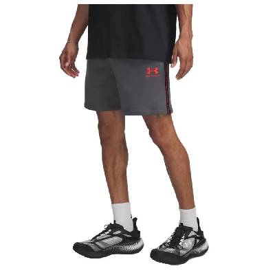 Поларени къси панталони Under armour Icon Fleece Taping shorts - Grey (Gray / Racer Red)