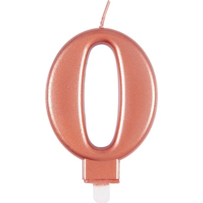 Unique Svíčka dortová ROSE GOLD metalická 0