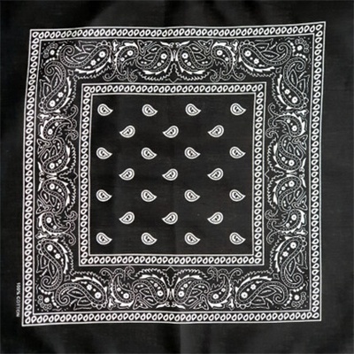 Bavlněný šátek Paisley 50 x 50 cm černá